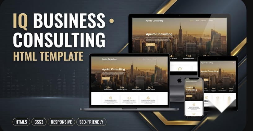 IQ - Clean and Professional Consulting HTML Landing Page
