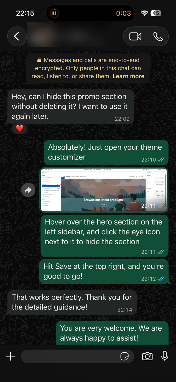 Customer feedback