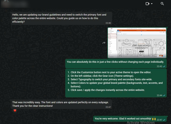 Customer feedback