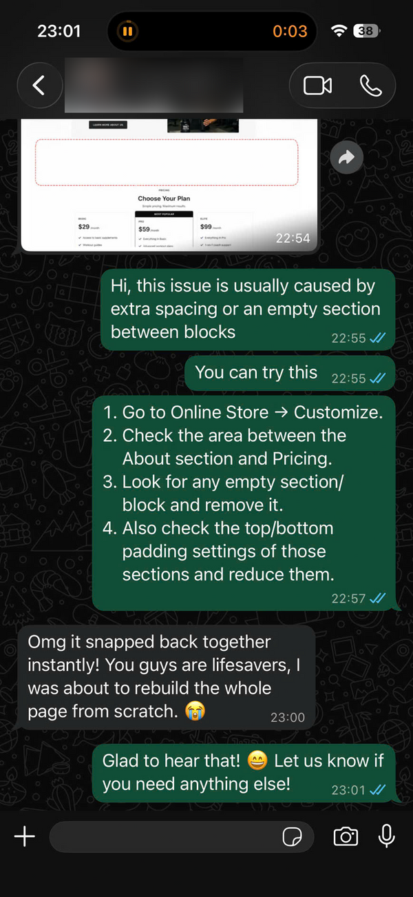 Customer feedback