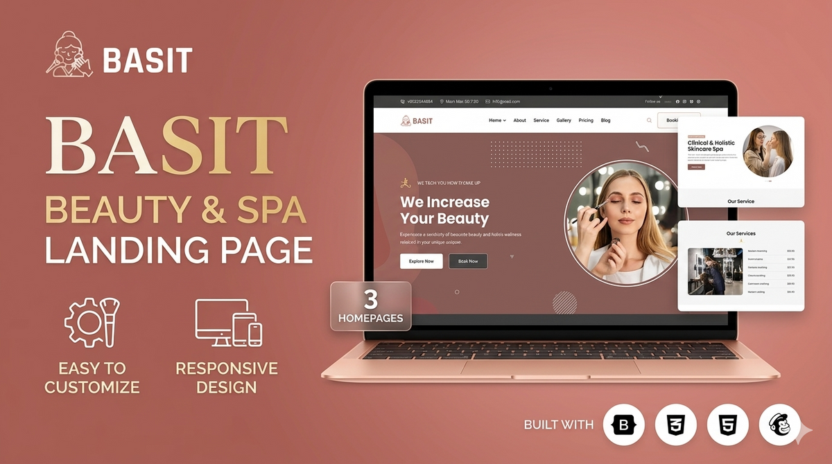 Basit | Ready-to-Use Beauty Salon Landing Page