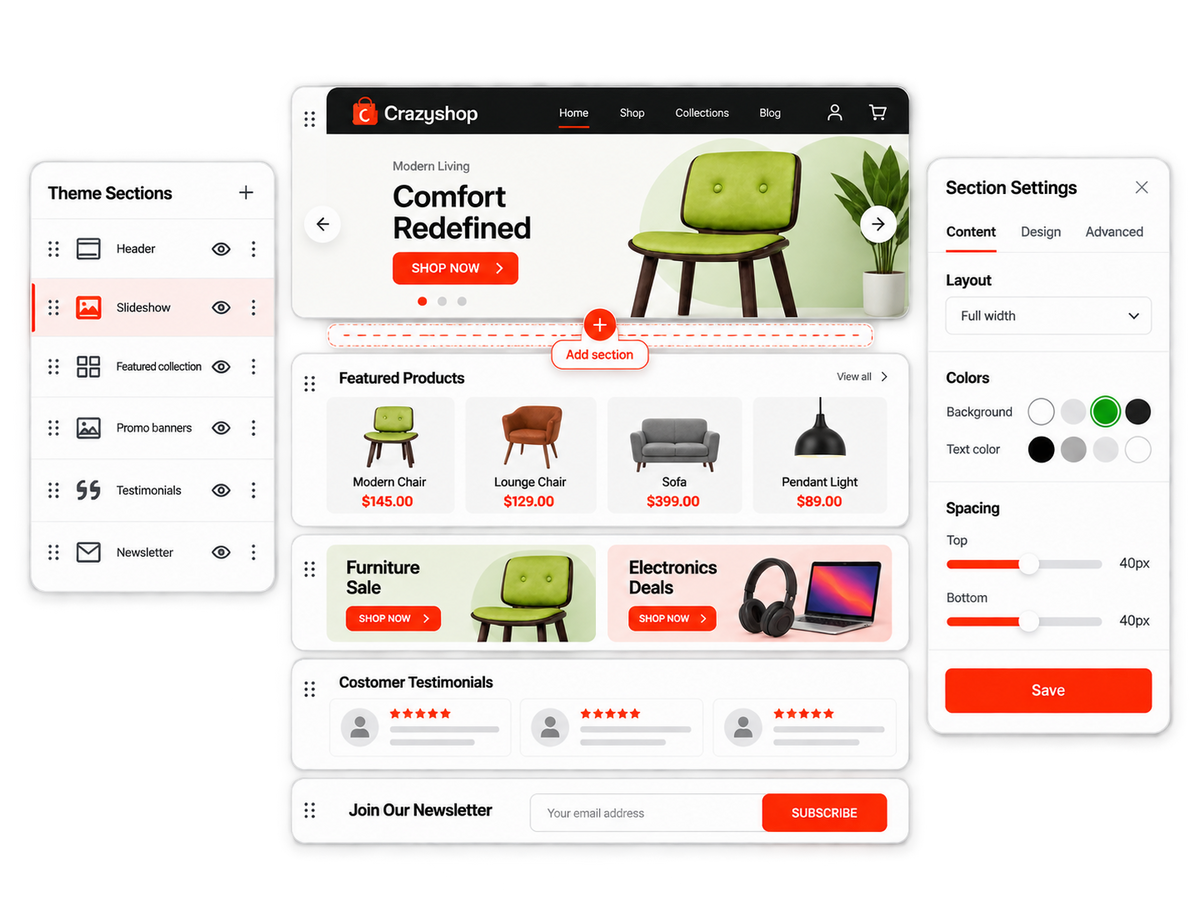 Customizable Sections