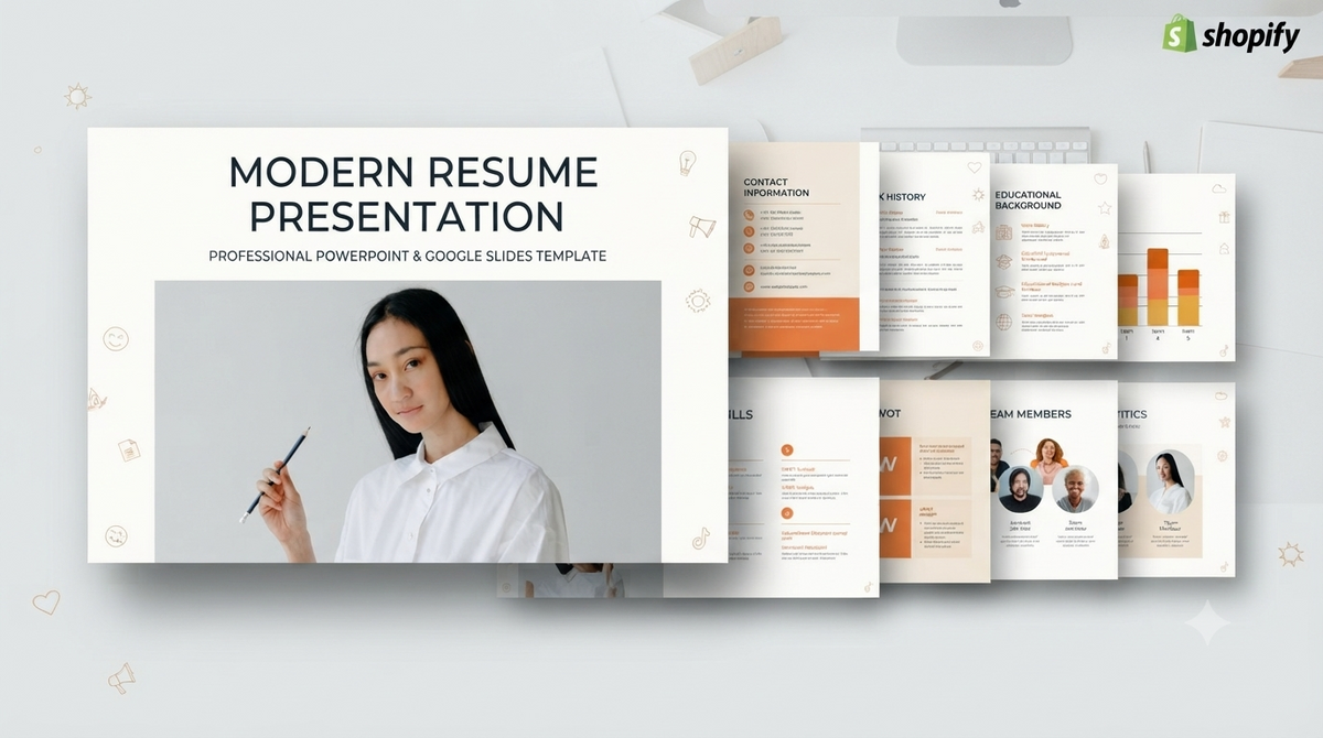 Orange and White Minimalist Creative Resume Presentation Template