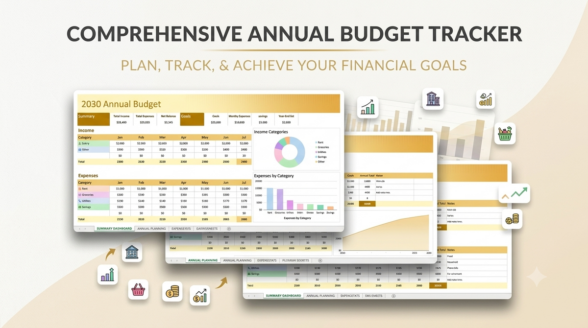 Annual Financial Budget Planning Spreadsheet