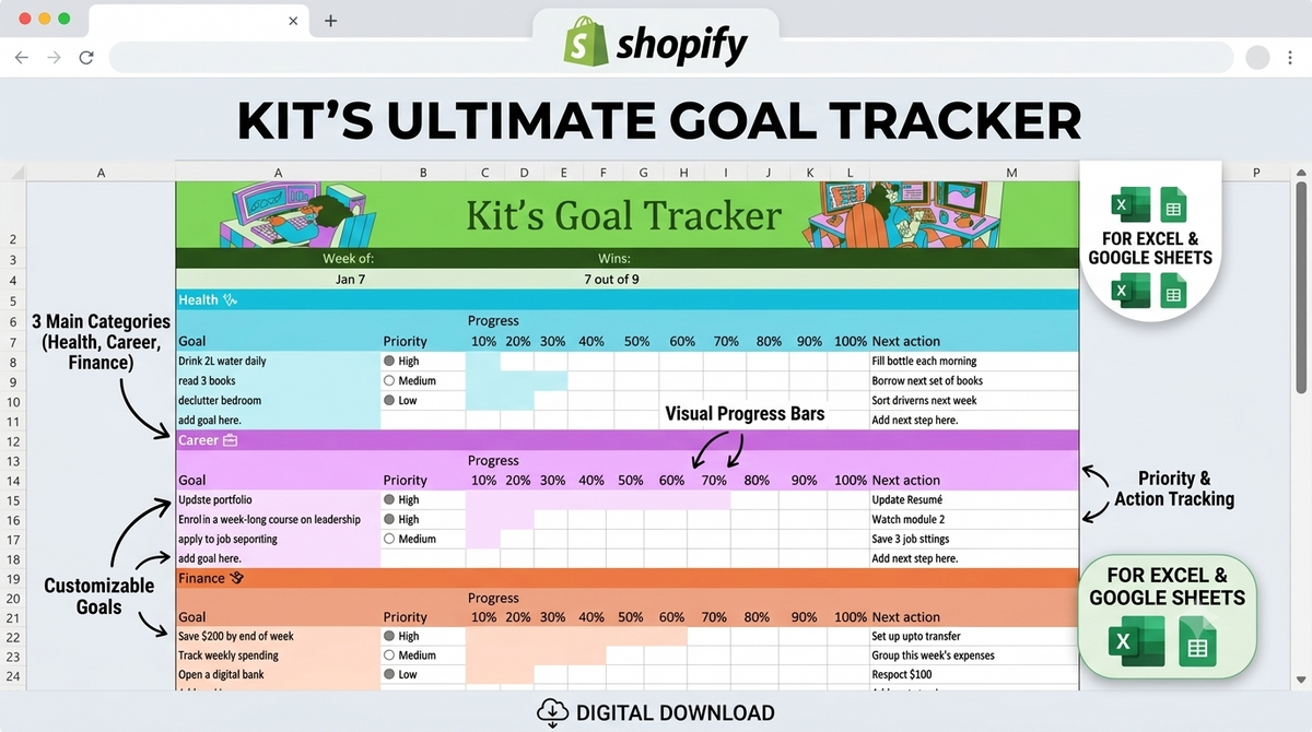 Dynamic Goal Tracking Sheet