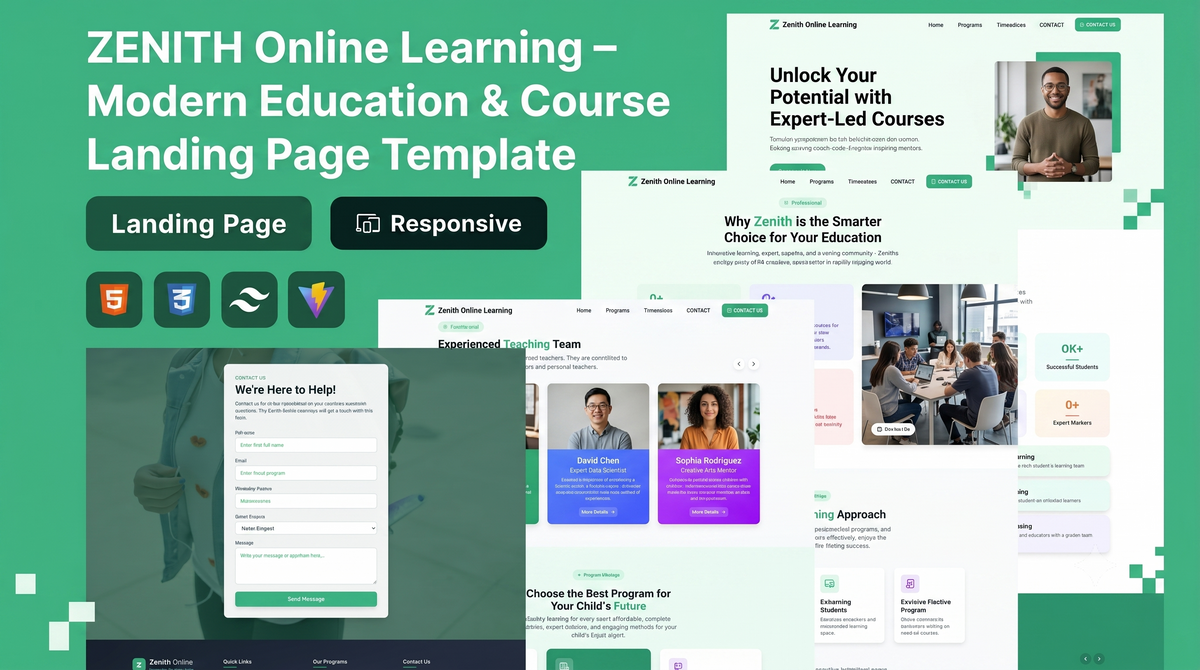 Cerdas Academy - E-Learning & Education HTML Landing Page