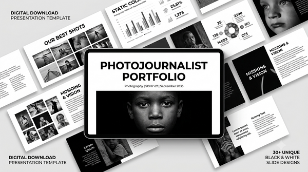 Professional Minimalist Photojournalist Portfolio Deck