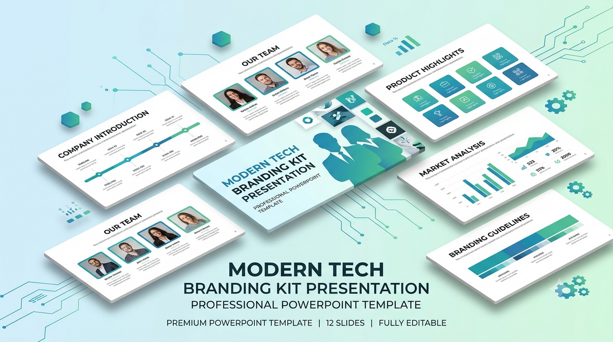 Premium Modern Tech Branding Presentation Kit for Business
