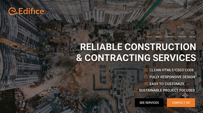 Edifice - Construction & Contracting HTML Landing Page mobile preview