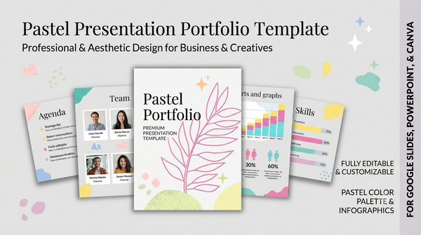 Charming Pastel Peach & Yellow Portfolio Deck