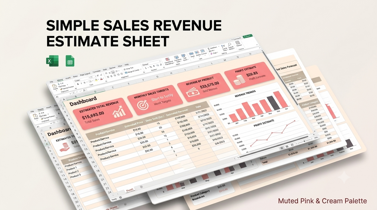 Streamlined Sales Revenue Projection Spreadsheet