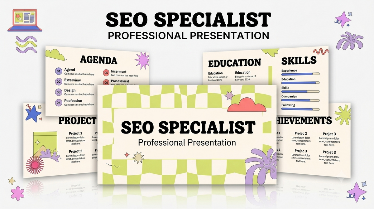 Vibrant Y2K Retro SEO Portfolio Deck