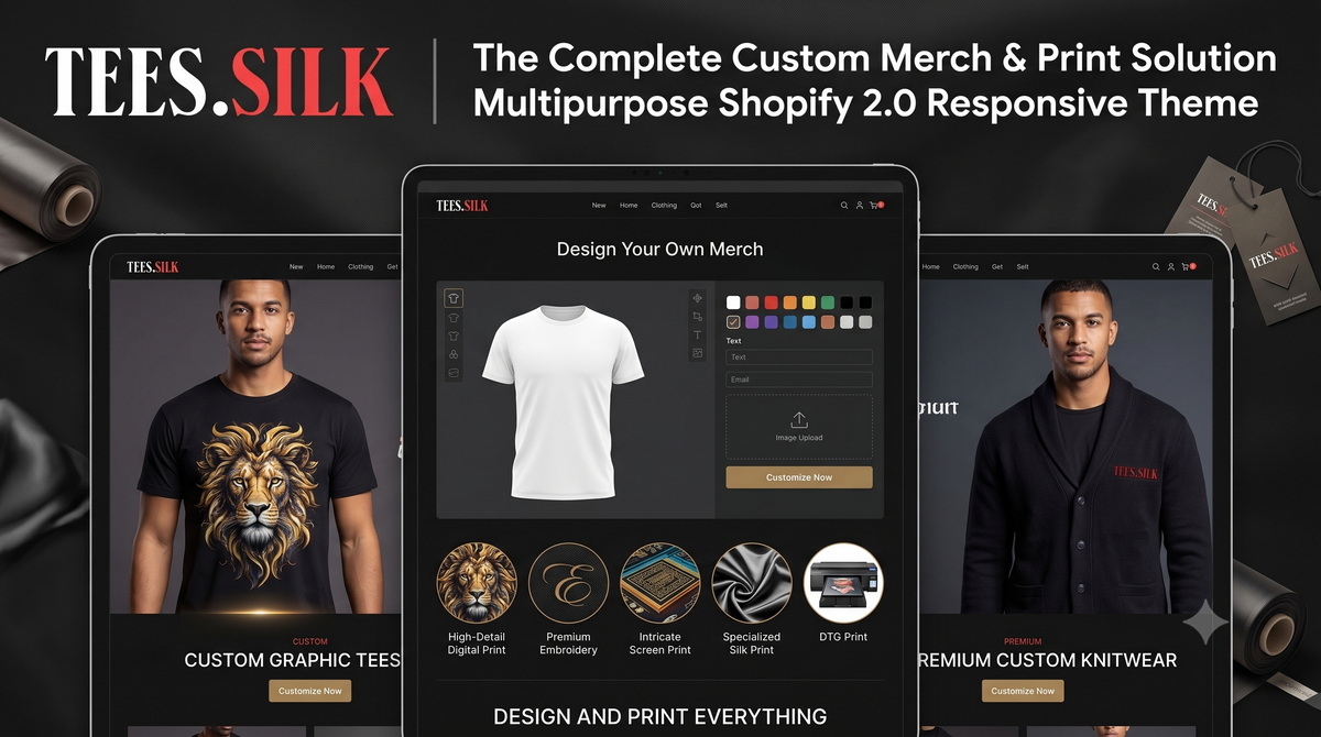 TeesSilk - T-Shirt Printing & Fashion Multipurpose Shopify 2.0 Theme