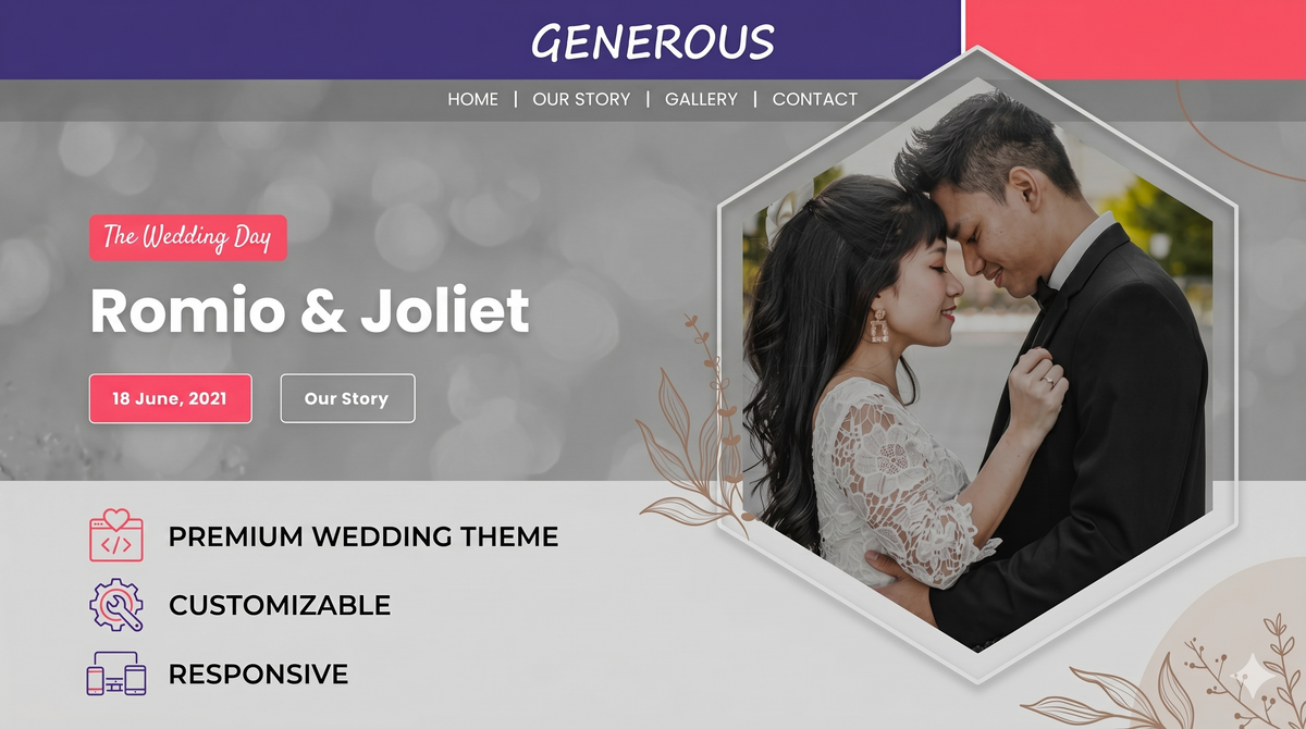 Generous: Fully-Responsive Wedding Planning Page