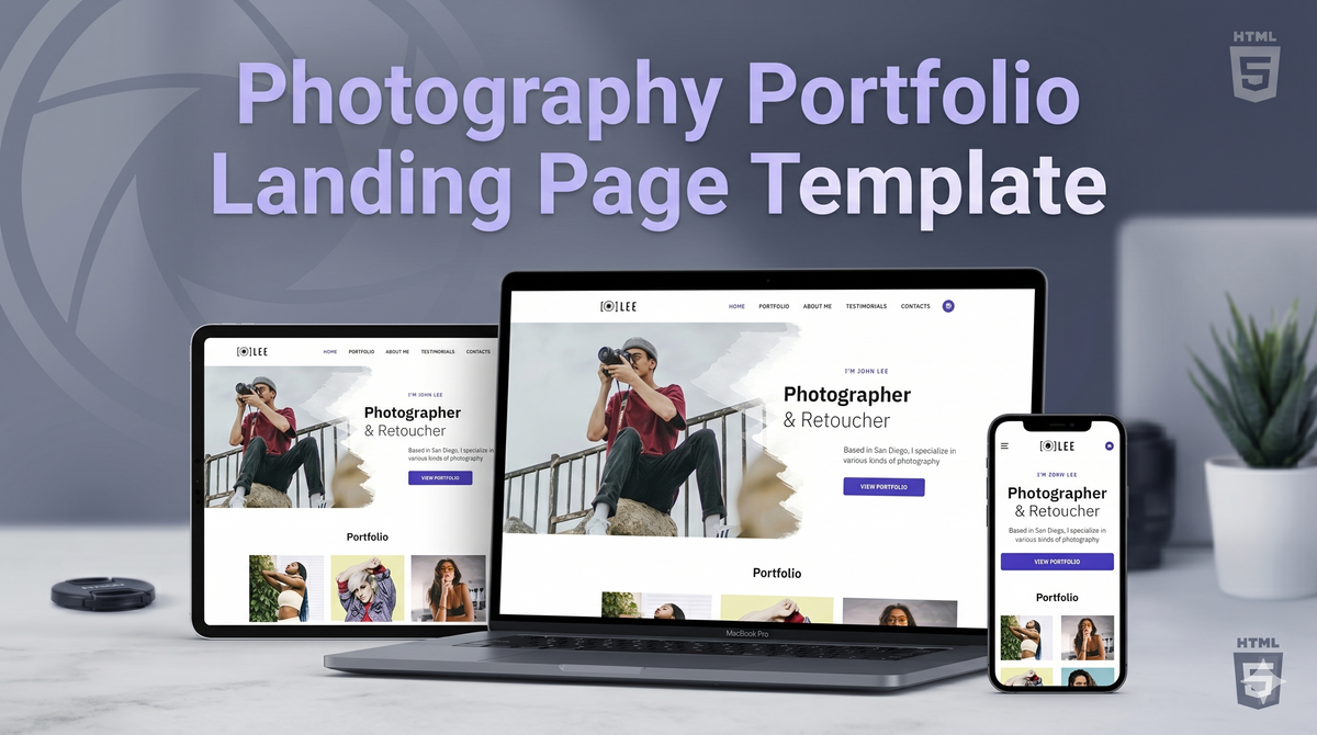 Lee - Responsive Photography & Portfolio Landing Page Template