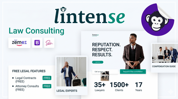 Lintense - Modern Lawyer & Legal HTML5 Landing Page