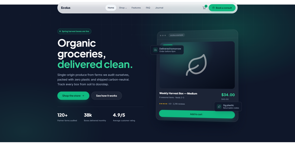 Ecolus - Organic groceries, delivered clean