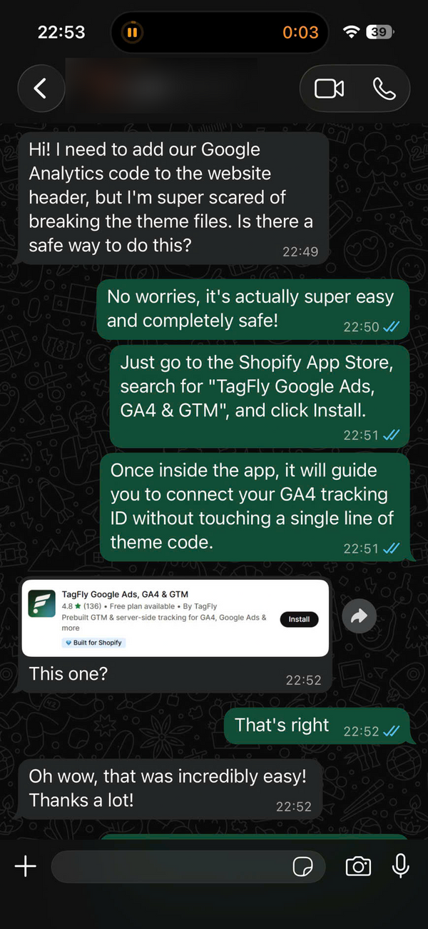 Customer feedback