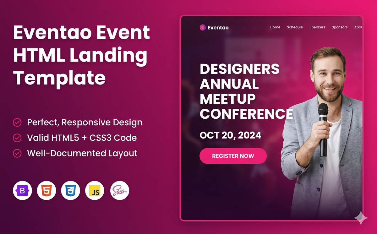 Eventao - Modern Event & Conference Landing Page Template