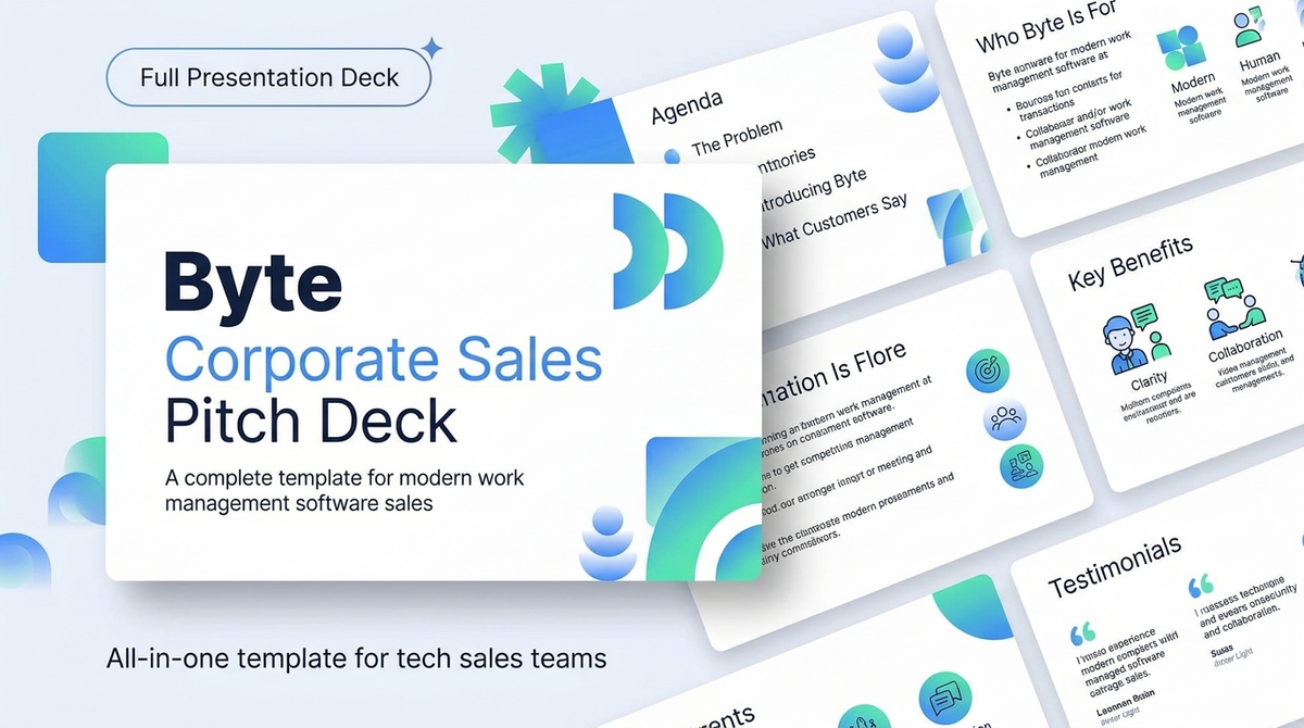 Sleek Corporate Sales Pitch Deck Presentation Slides
