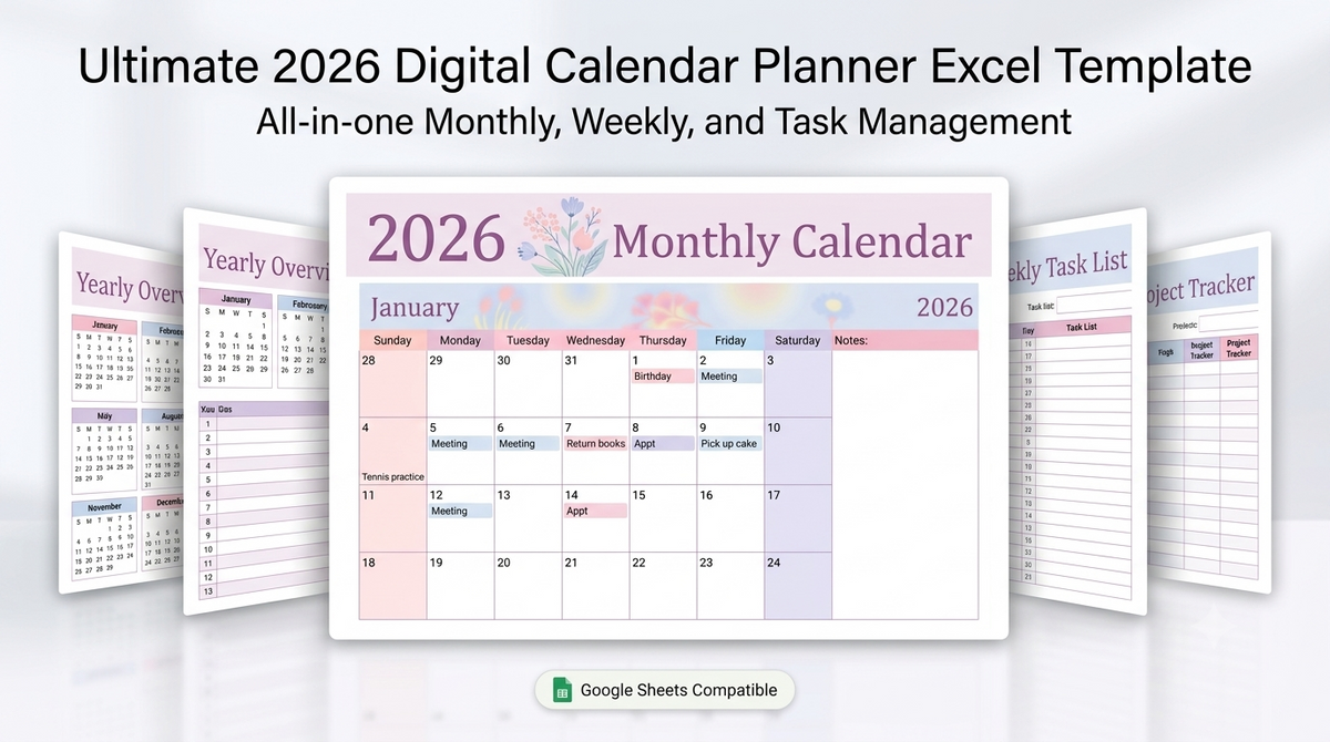 Charming Monthly Calendar Planner Sheet
