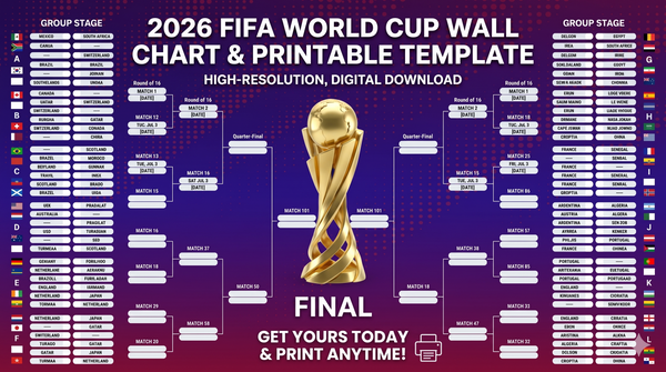 2026 FIFA World Cup Wall Chart & Printable Schedule Template