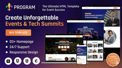Professional HTML Landing Page for Events, Conferences & Meetups mobile preview