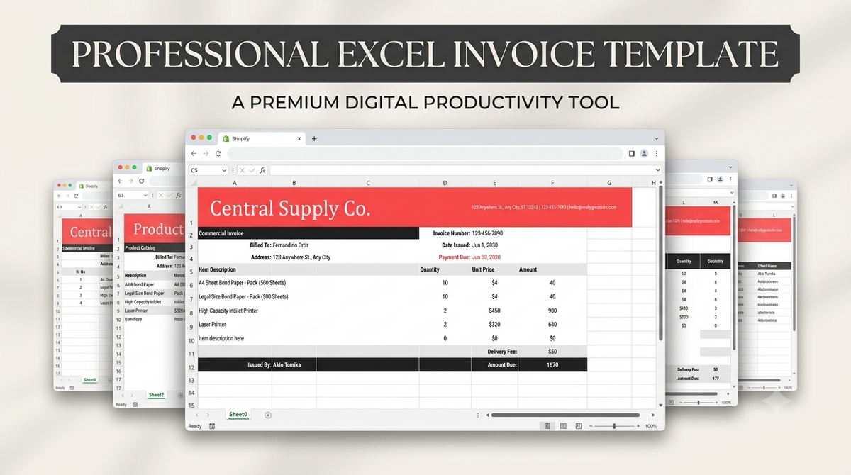 Professional Commercial Invoice Template