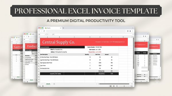 Professional Commercial Invoice Template