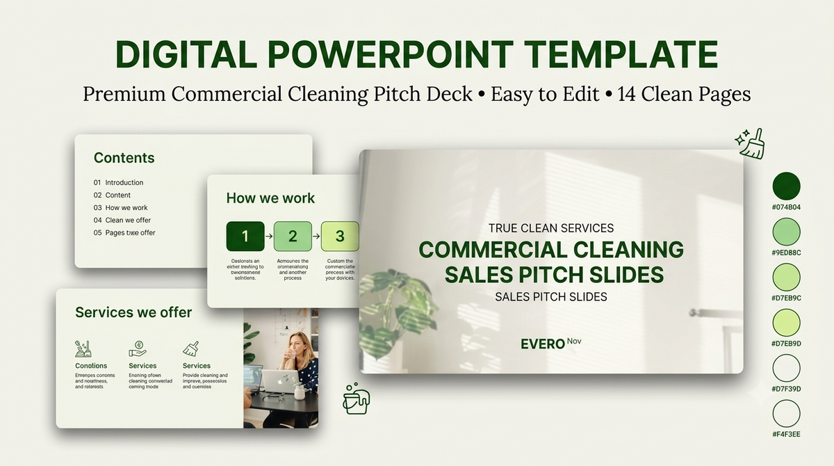 Commercial Cleaning Services Sales Pitch Presentation Slides