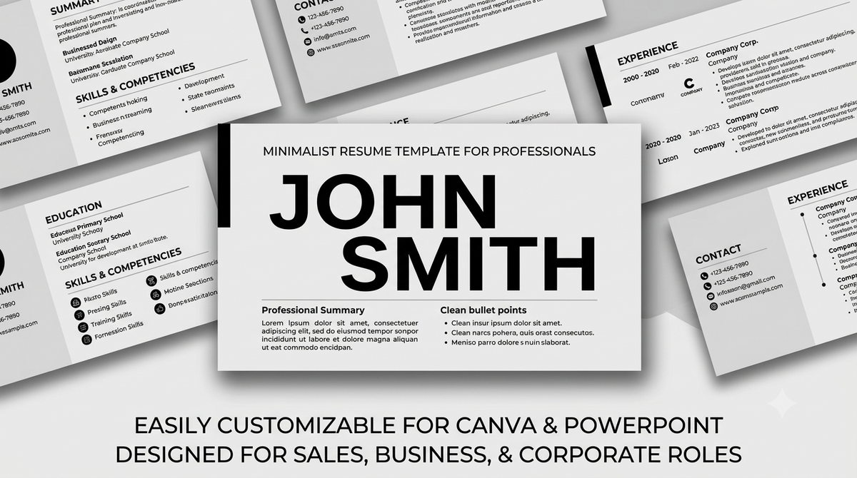 Bold Minimalist Sales Manager Resume Deck