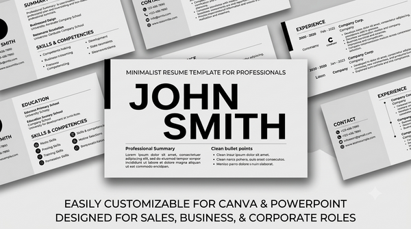 Bold Minimalist Sales Manager Resume Deck
