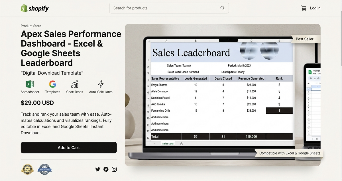 Dynamic Sales Leaderboard Tracker