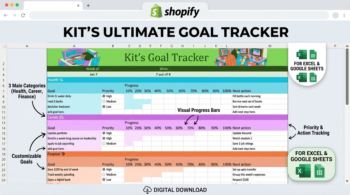 Dynamic Goal Tracking Sheet