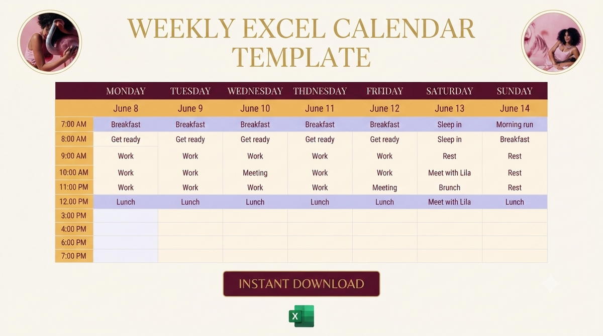 Vibrant Weekly Calendar Planner