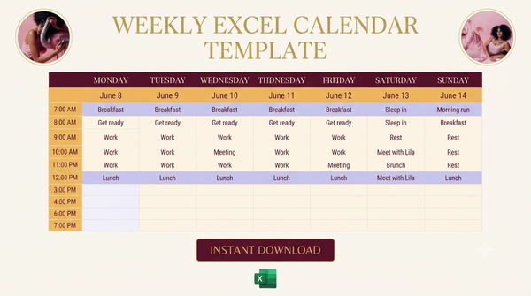 Vibrant Weekly Calendar Planner