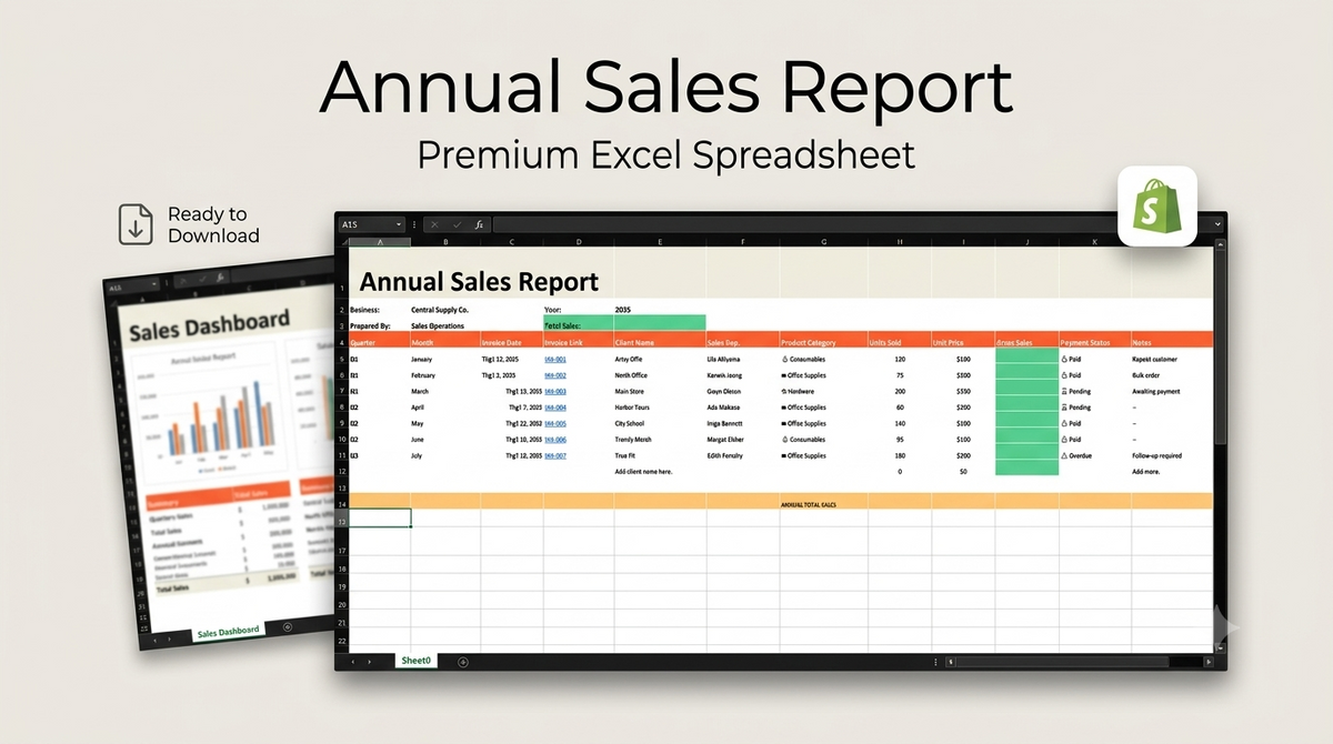 Comprehensive Annual Sales Analysis Spreadsheet