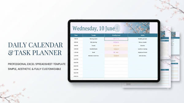 Sleek Daily Calendar Planner