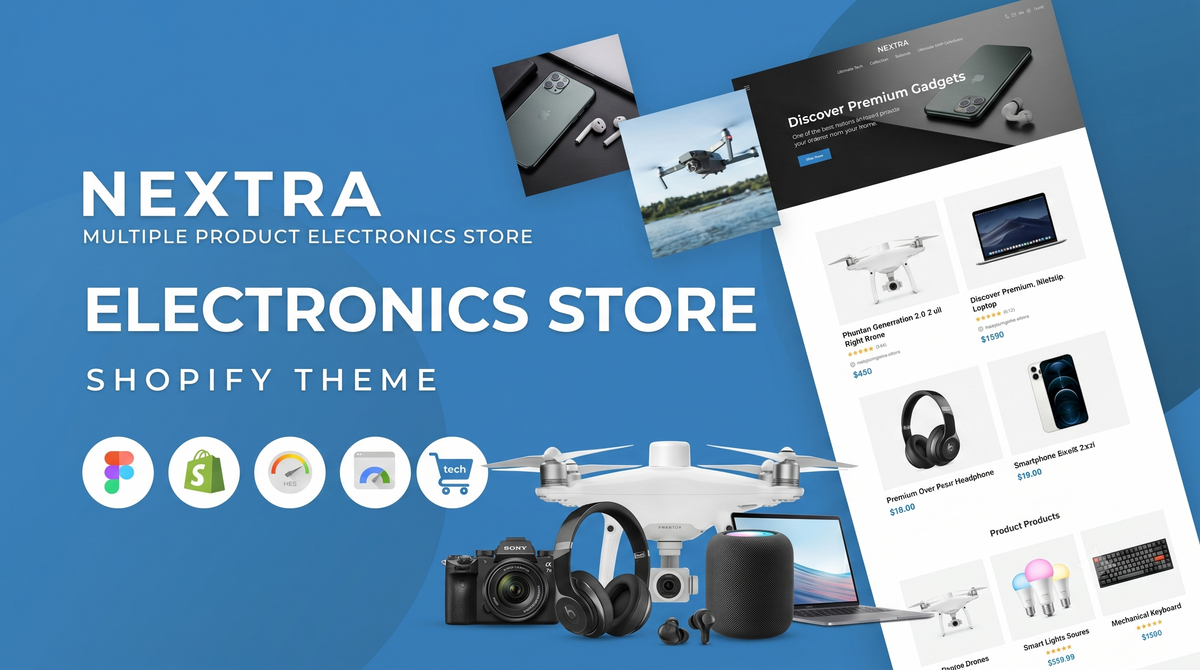 Nextra - Single Product eCommerce Shopify Theme, Electronics Store