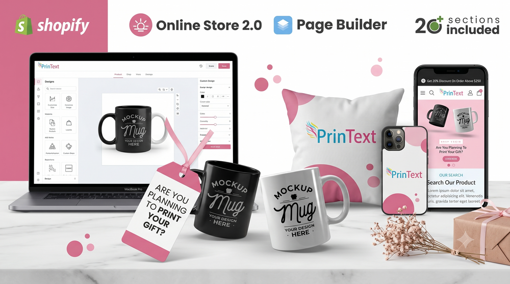 Modern & Fast-Loading Shopify Theme for T-Shirt Printing Stores live preview