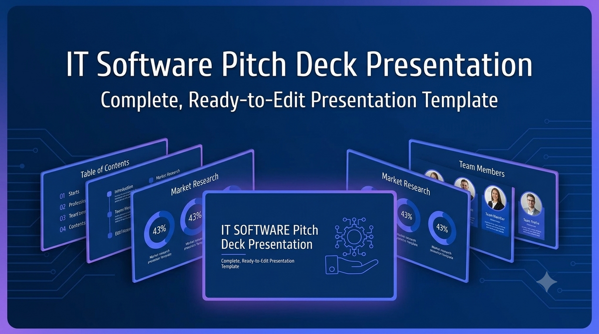 Modern AI & IT Software Pitch Deck Template - Professional Tech Presentation
