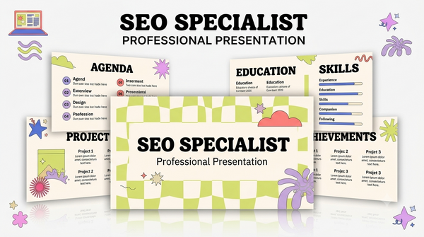 Vibrant Y2K Retro SEO Portfolio Deck