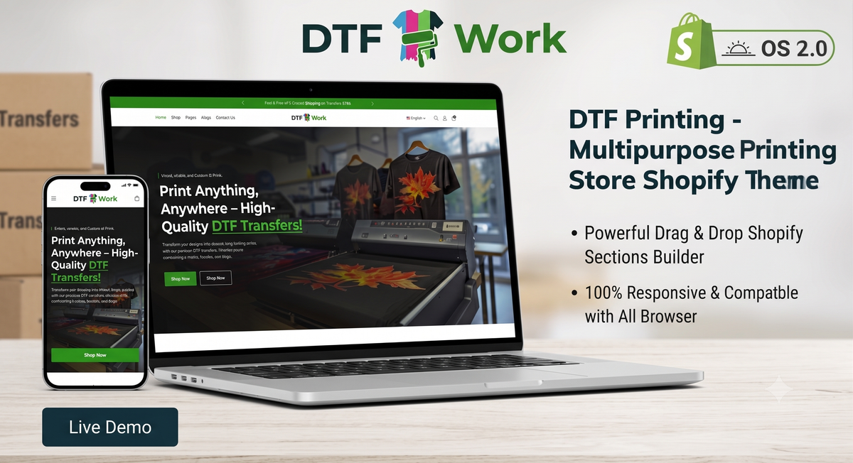Printing Store Shopify Theme – Sell Custom Prints Online Faster