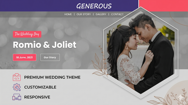 Generous: Fully-Responsive Wedding Planning Page