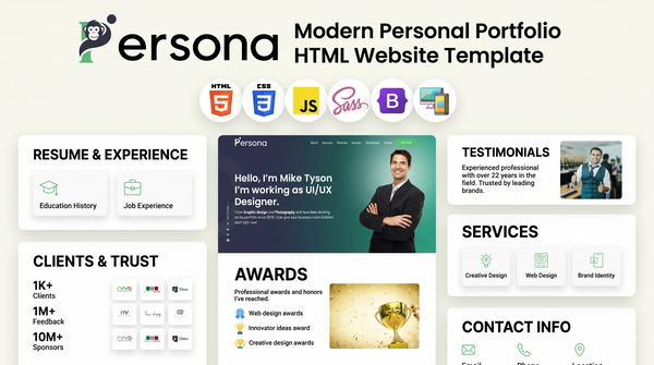 Persona - Modern Personal Portfolio HTML Template