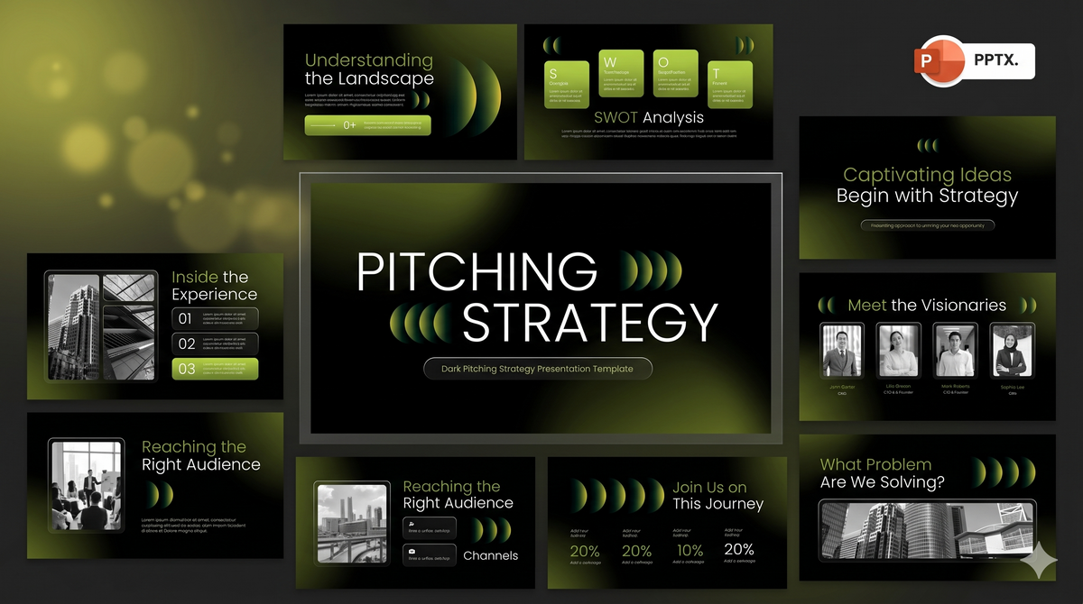 Pitching Strategy PowerPoint Template - Pitch Deck for Startups