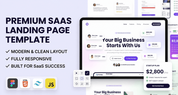 High-Converting SaaS Landing Page Template for Tech Startups