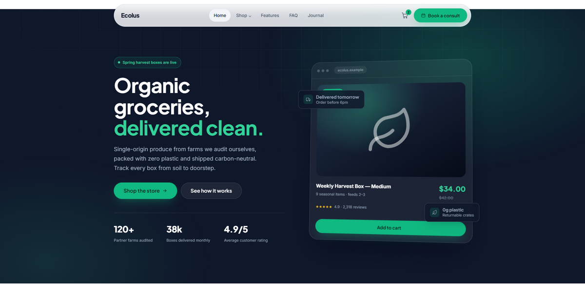 Ecolus - Organic groceries, delivered clean