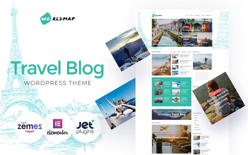 WorldMap - Travel Blog WordPress Theme
